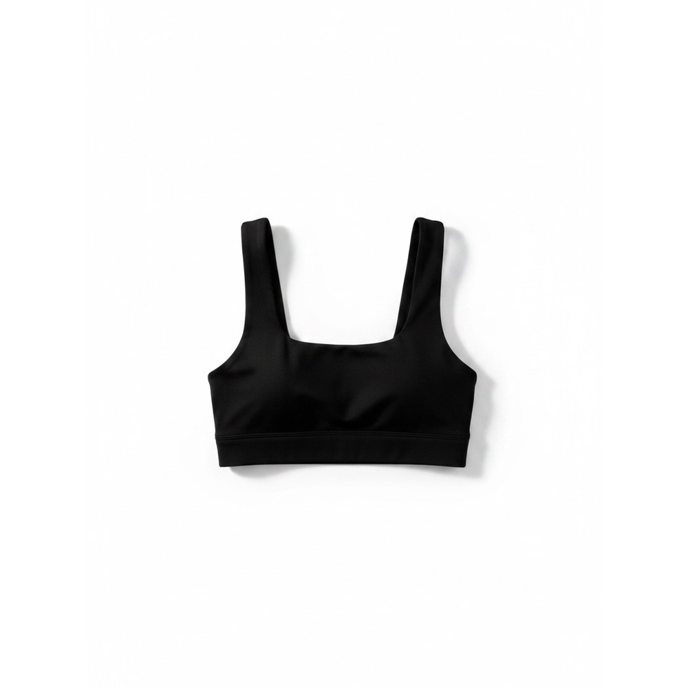 NUX U-Neck Cropped Soft Sports Bra Black Size Small NWOT